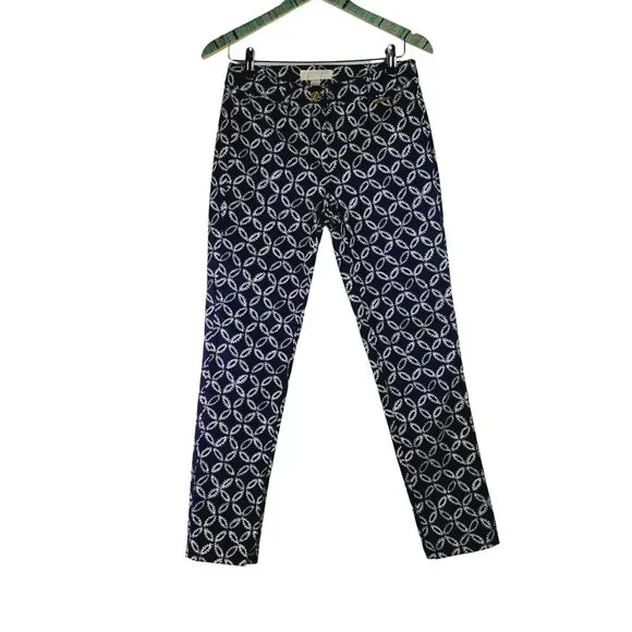 MICHAEL MICHAEL KORS Geometric Print Basics Ankle Pant Sz 2 - Picture 1 of 9